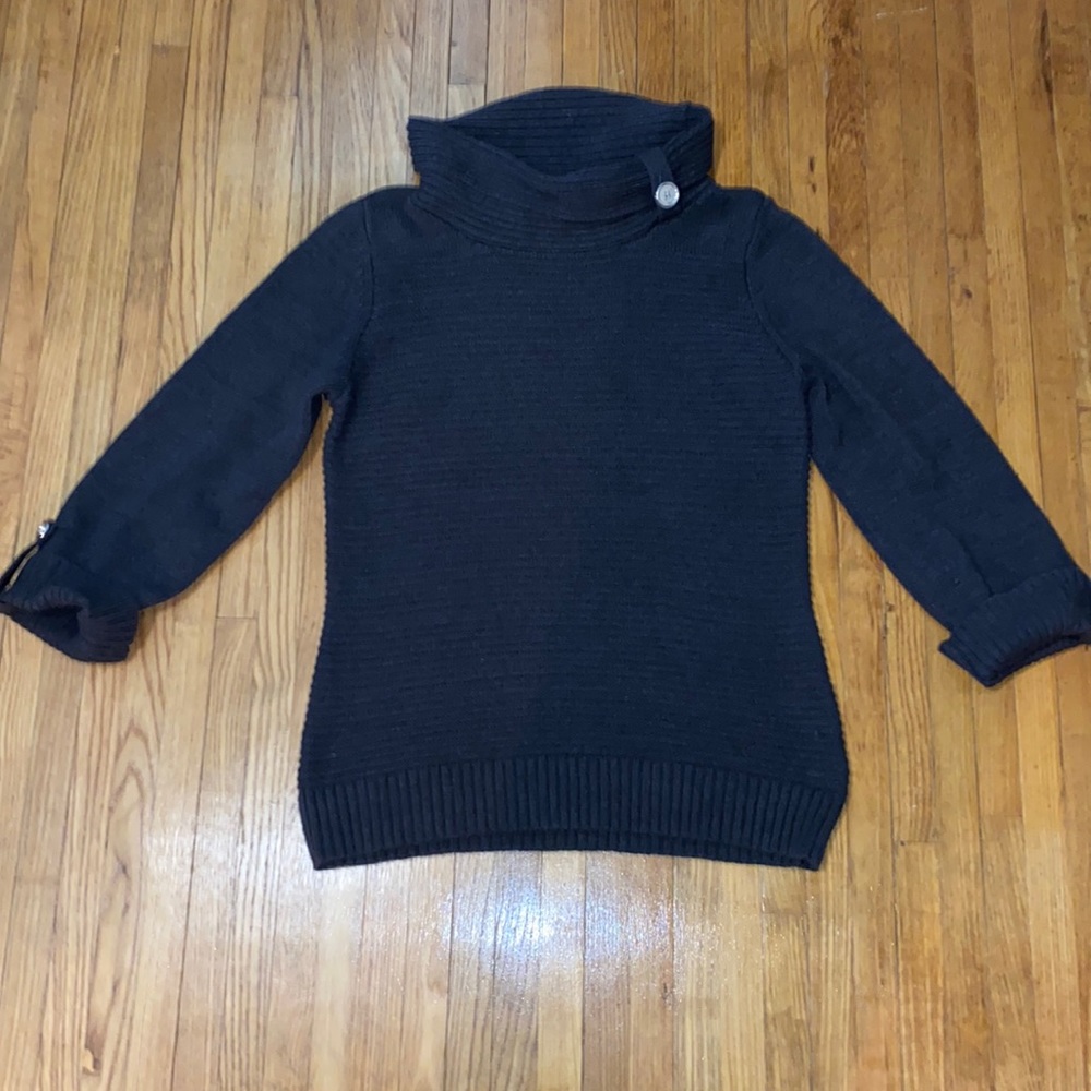 Jones of New York Cowl Neck Sweater. Charcoal Gray. Size XL.
